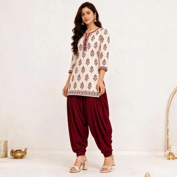 Maroon_Pure_Cotton_Patiala_Salwar_Pant_For_Women