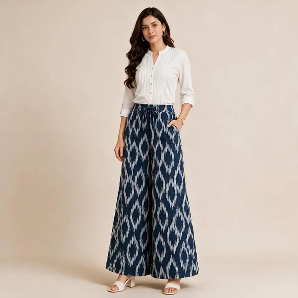 Blue_Pure_Cotton_Flared_Palazzo_For_Women