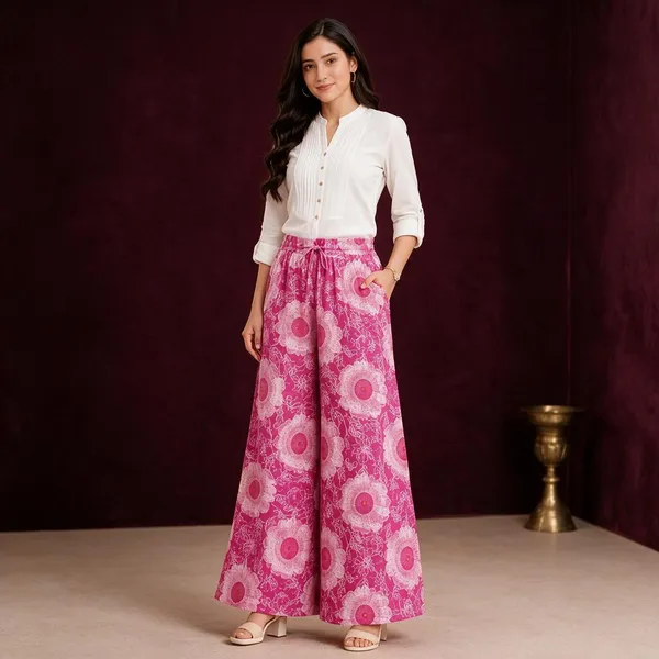 Pink_Pure_Cotton_Flared_Palazzo_For_Women