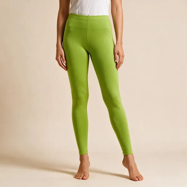 Liril_Green_Cotton_Lycra_Ankle_Length_Leggings_For_Women