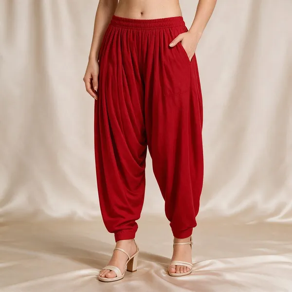 Red_Pure_Cotton_Patiala_Salwar_Pant_For_Women