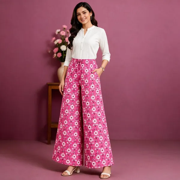 Pink_Pure_Cotton_Flared_Palazzo_For_Women