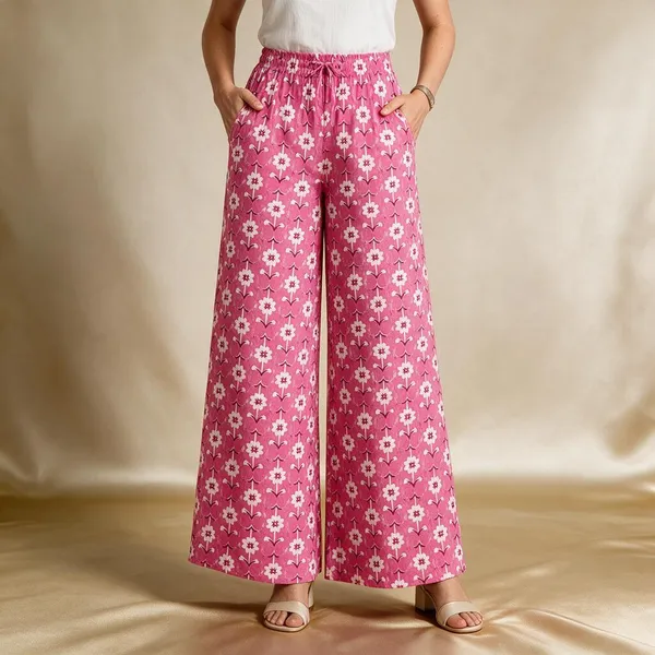 Pink_Pure_Cotton_Flared_Palazzo_For_Women