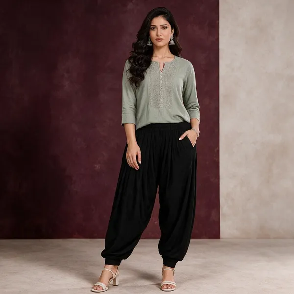 Black_Pure_Cotton_Patiala_Salwar_Pant_For_Women