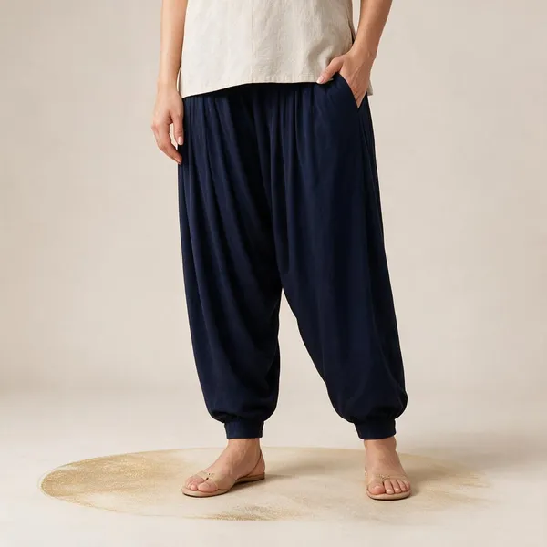 Navy_Blue_Pure_Cotton_Patiala_Salwar_Pant_For_Women