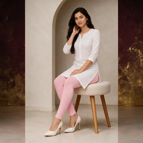 Pink_Cotton_Lycra_Ankle_Length_Leggings_For_Women