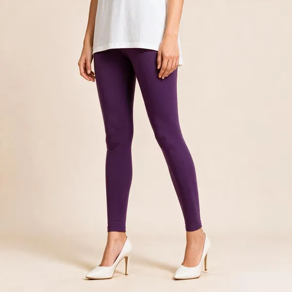 Violet_Cotton_Lycra_Ankle_Length_Leggings_For_Women