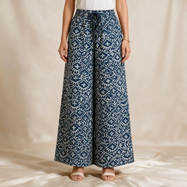 Navy_Blue_Pure_Cotton_Flared_Palazzo_For_Women