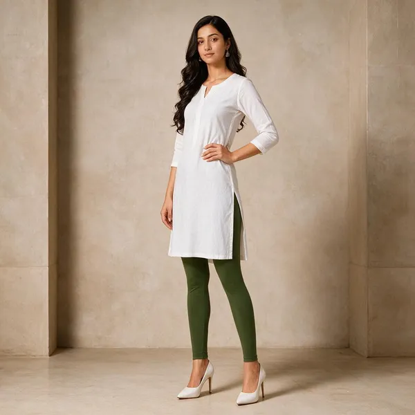 Chutney_Green_Cotton_Lycra_Ankle_Length_Leggings_For_Women