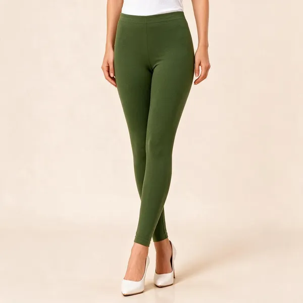 Chutney_Green_Cotton_Lycra_Ankle_Length_Leggings_For_Women