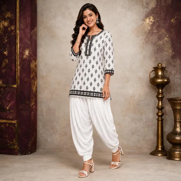 White_Pure_Cotton_Patiala_Salwar_Pant_For_Women