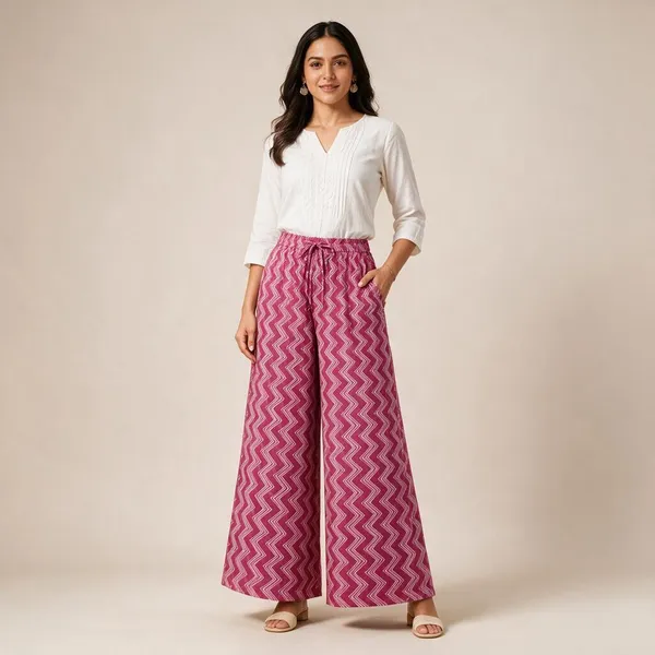 Pink_Pure_Cotton_Flared_Palazzo_For_Women