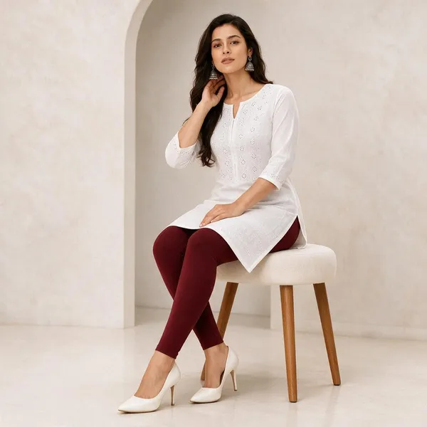 Maroon_Cotton_Lycra_Ankle_Length_Leggings_For_Women