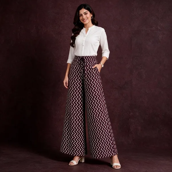 Maroon_Pure_Cotton_Flared_Palazzo_For_Women