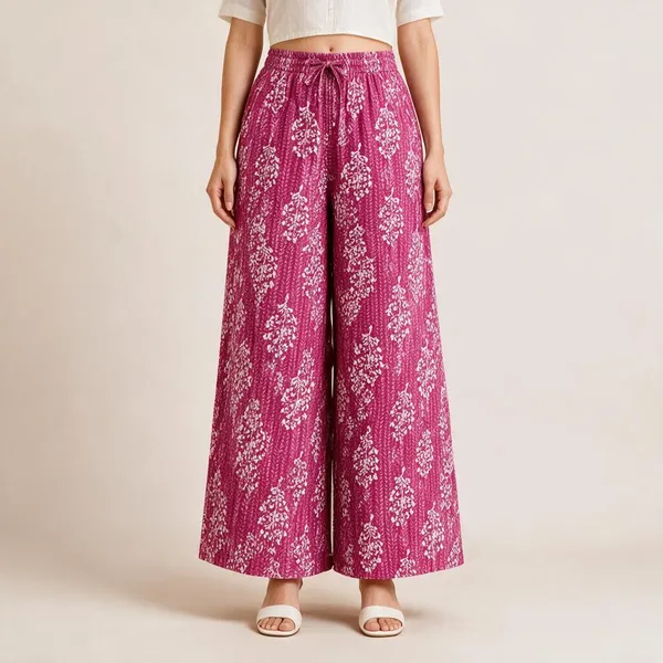Pink_Pure_Cotton_Flared_Palazzo_For_Women