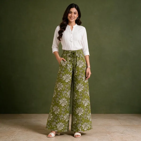 Green_Pure_Cotton_Flared_Palazzo_For_Women