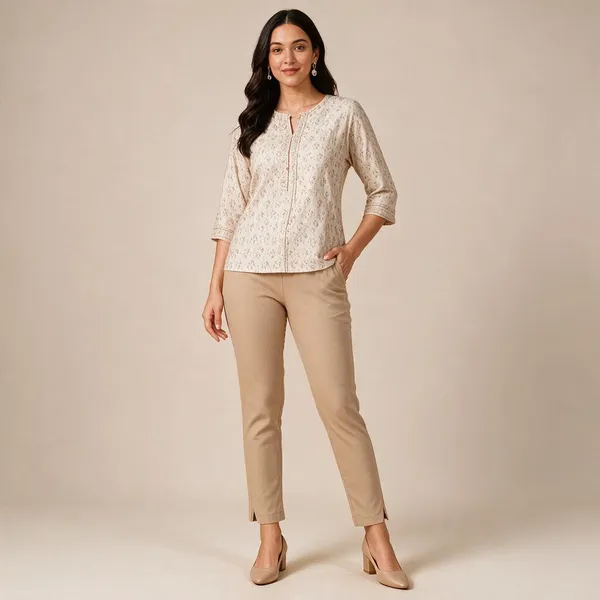 Deep_Skin_Cotton_Lycra_Relaxed_Fit_Kurti_Pant_For_Women