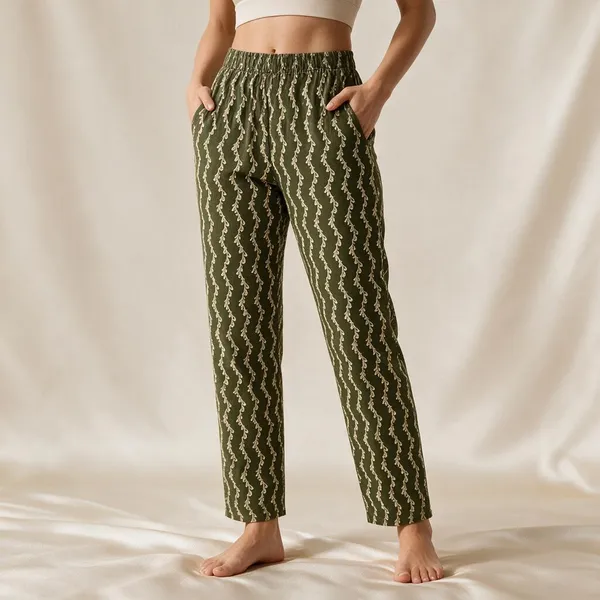 Green_Premium_Cotton_Lycra_Straight_Fit_Pants_For_Women