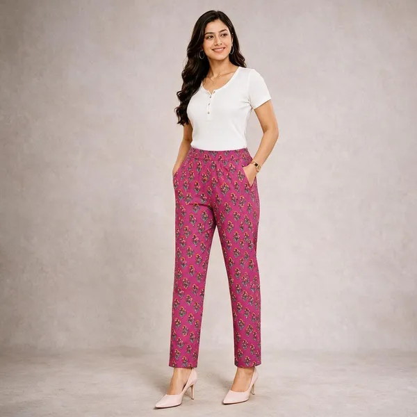 Pink_Premium_Cotton_Lycra_Straight_Fit_Pants_For_Women