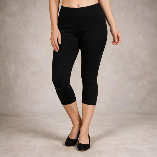 Black_Cotton_Lycra_Capri_Leggings_For_Women