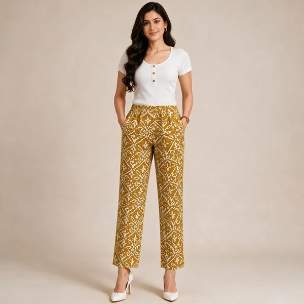 Mustard_Printed_Pure_Cotton_Printed_Straight_Fit_Pants_For_Women