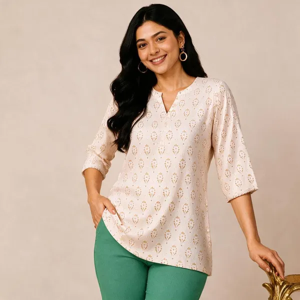 Sea_Green_Cotton_Lycra_Relaxed_Fit_Kurti_Pant_For_Women