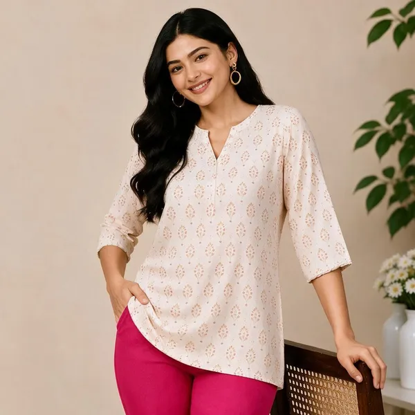 Rani_Cotton_Lycra_Relaxed_Fit_Kurti_Pant_For_Women