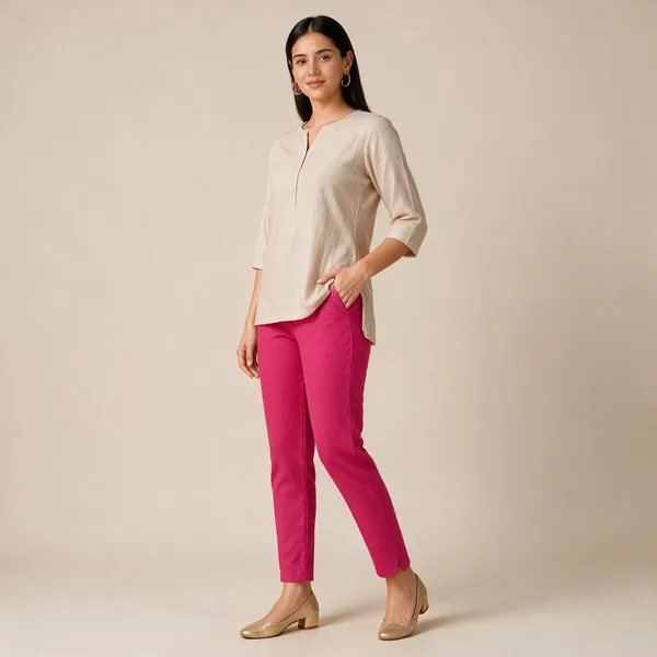 Rani_Cotton_Lycra_Relaxed_Fit_Kurti_Pant_For_Women