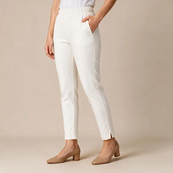 Off_White_Cotton_Lycra_Relaxed_Fit_Kurti_Pant_For_Women