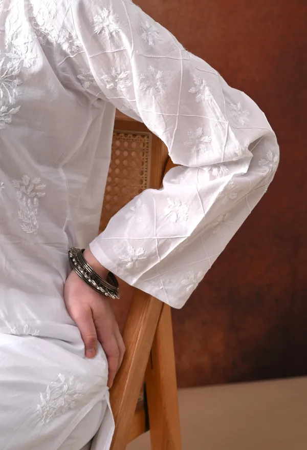 Pure_Grace_Hand_Embroidered_Chikankari_Cotton_Kurta_Classic_White