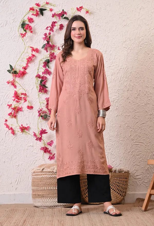 Syrish_Brown_Hand_Embroidered_Lucknowi_Chikankari_Rayon_Kurta