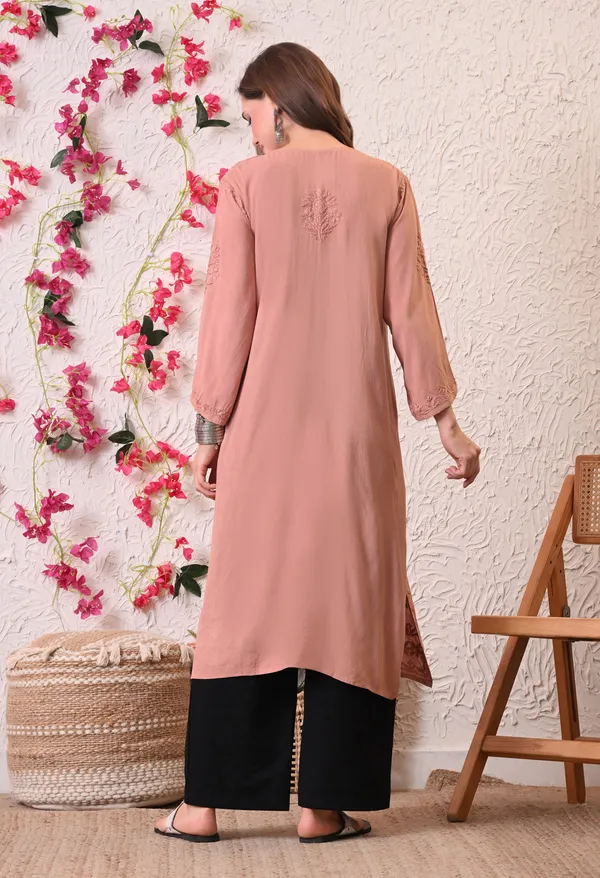 Syrish_Brown_Hand_Embroidered_Lucknowi_Chikankari_Rayon_Kurta