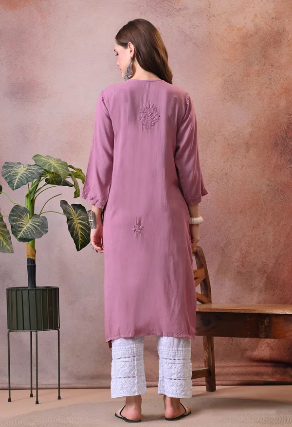 Syrish_Purple_Hand_Embroidered_Lucknowi_Chikankari_Rayon_Kurta