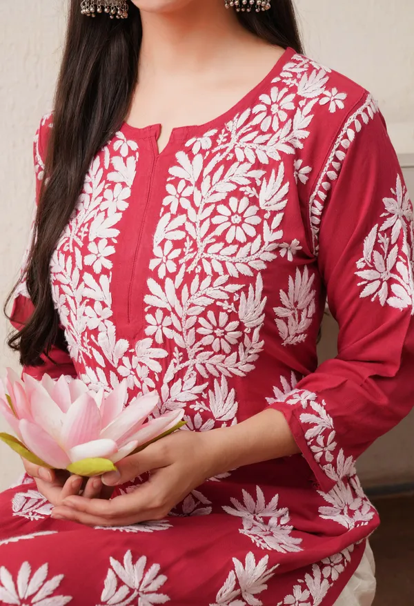 Onion_Pink-Embroidered_Rayon_Chikankari_Straight_Kurta