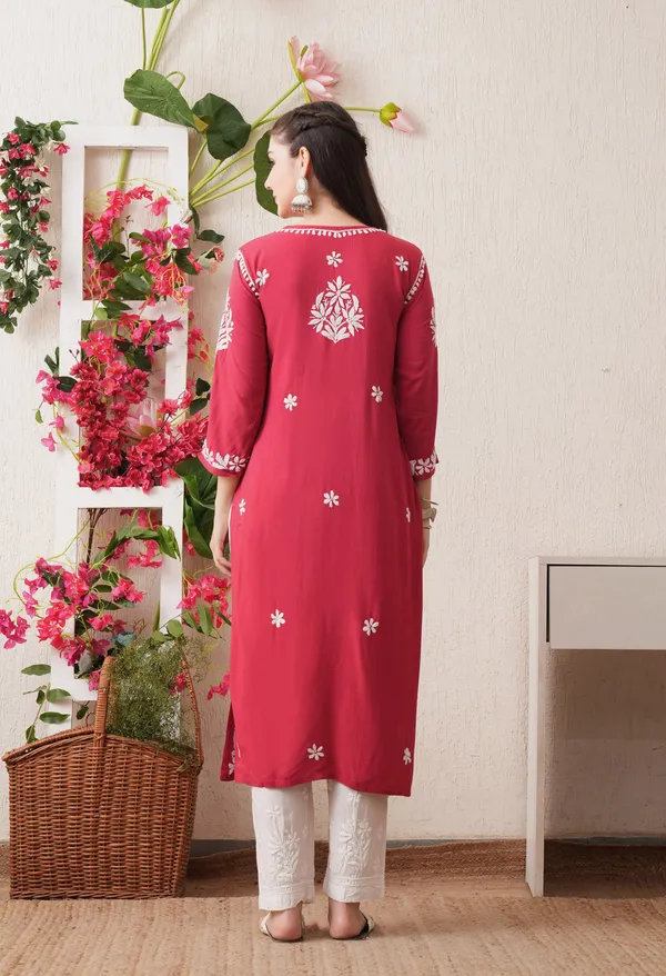 Onion_Pink-Embroidered_Rayon_Chikankari_Straight_Kurta
