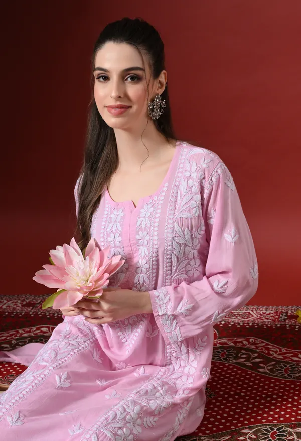 Premium_Modal_Chikankari_Embroidered_Set_-_Pink