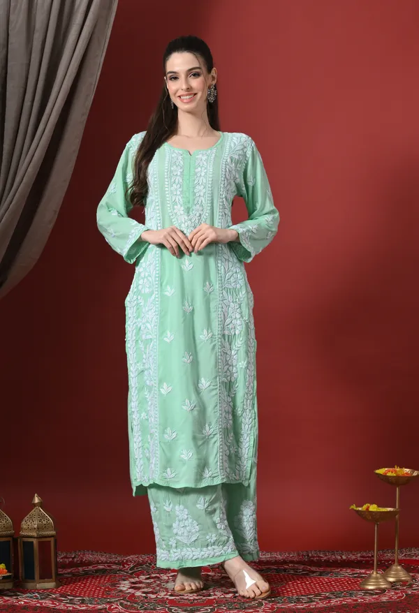 Premium_Modal_Chikankari_Embroidered_Set_-_Pista_Green