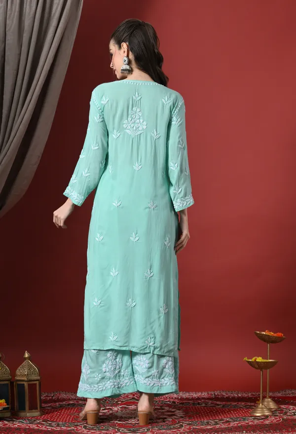 Premium_Modal_Chikankari_Embroidered_Set_-_Sea_Green