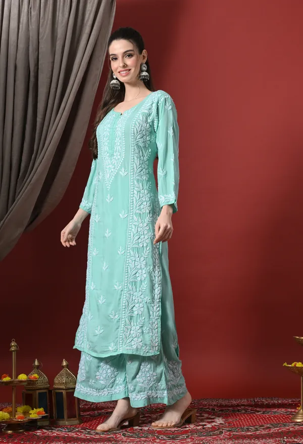 Premium_Modal_Chikankari_Embroidered_Set_-_Sea_Green