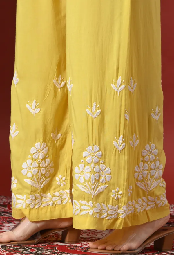 Premium_Modal_Chikankari_Embroidered_Set_-_Dark_Yellow