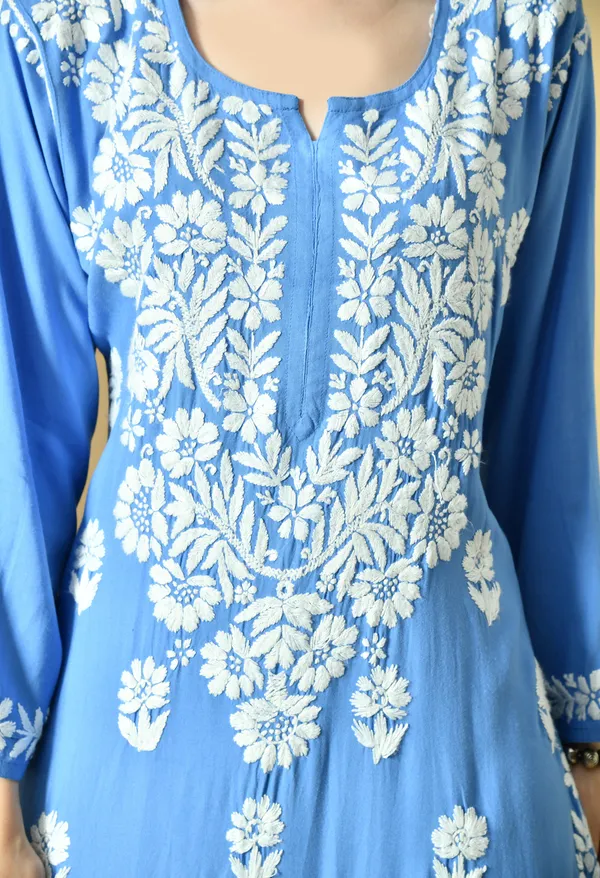 Hand_Embroidered_Chikankari_Soft_Rayon_Plazo_Set_-Blue