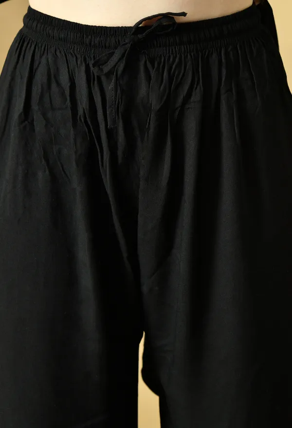Hand_Embroidered_Chikankari_Soft_Rayon_Plazo_Set_-Black