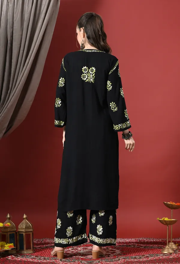 Syrish_Elegance_Handcrafted_Rayon_Chikankari_Set-Green