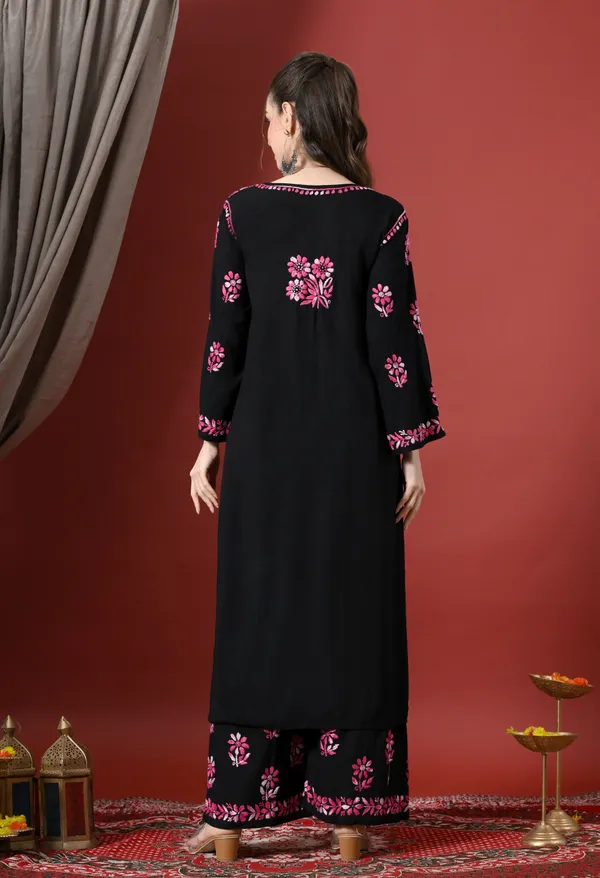 Syrish_Elegance_Handcrafted_Rayon_Chikankari_Set-Pink