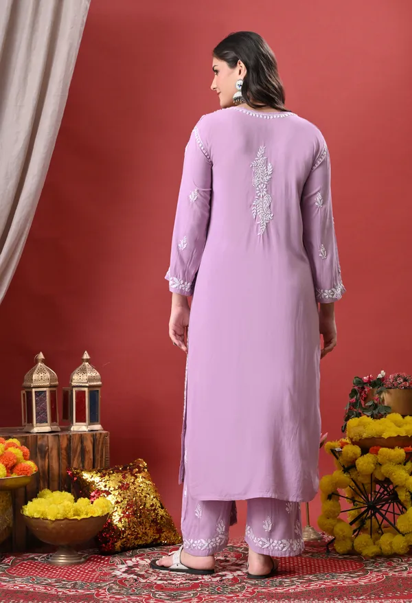 Syrish_Lavender_Hand_Embroidered_Chikankari_Rayon_Kurta_Palazzo_Set