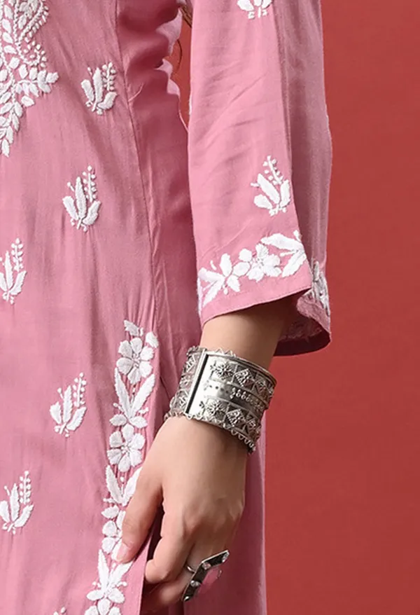 Syrish_Onion_Pink_Hand_Embroidered_Chikankari_Rayon_Kurta_Palazzo_Set