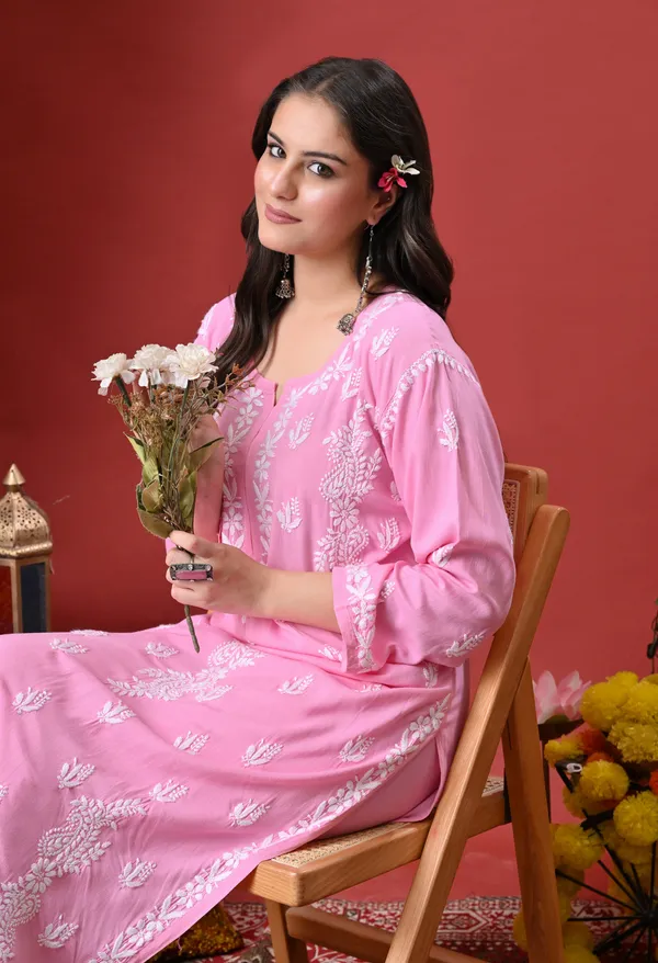 Syrish_Pink_Hand_Embroidered_Chikankari_Rayon_Kurta_Palazzo_Set