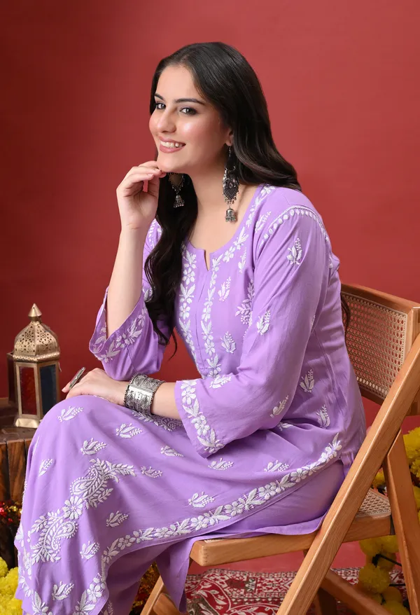Syrish_Purple_Hand_Embroidered_Chikankari_Rayon_Kurta_Palazzo_Set