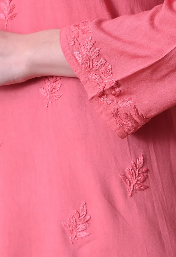 Onion_Pink_Rayon_Chikankari_Short_Kurta