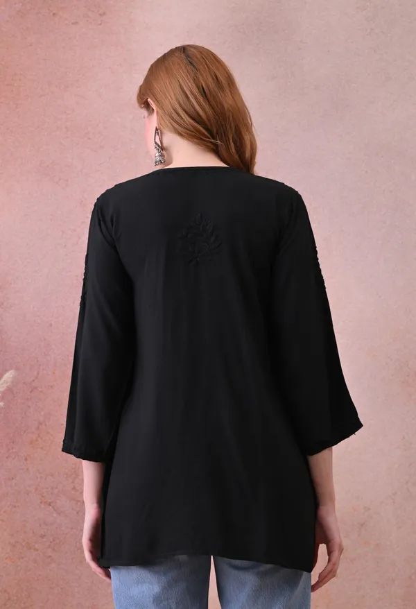Black_Rayon_Chikankari_Short_Kurta